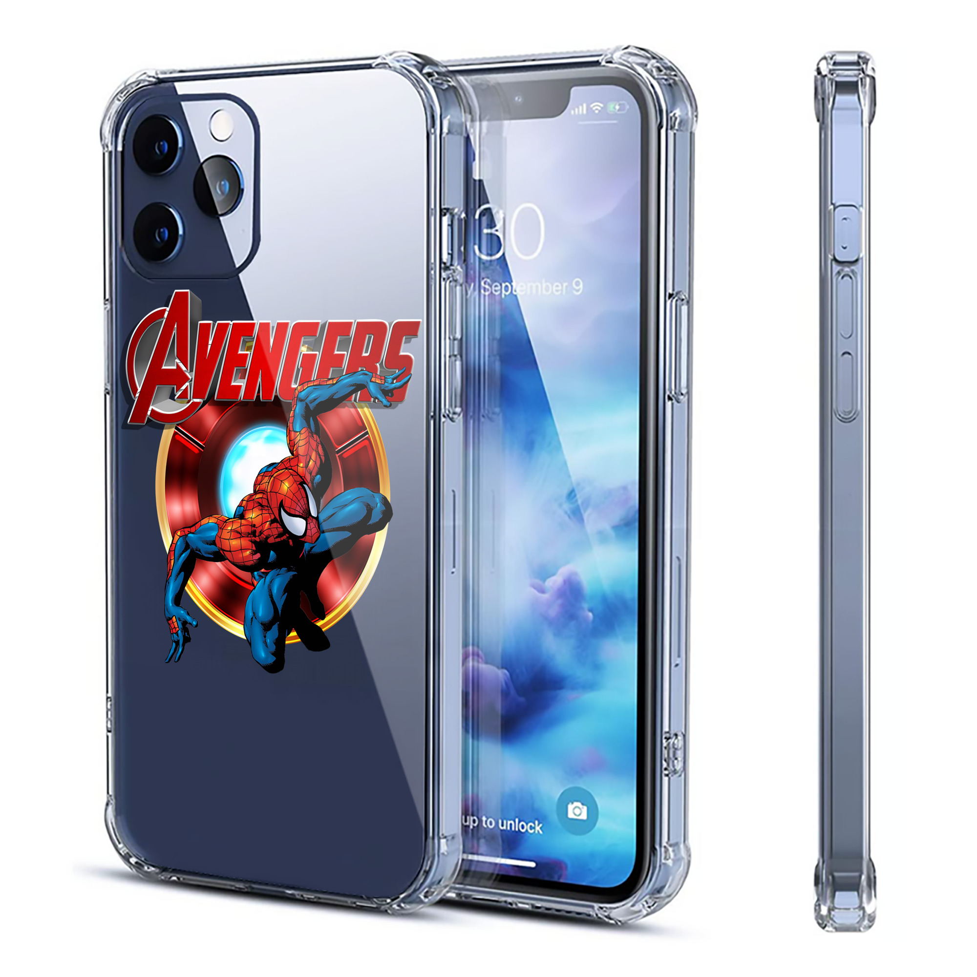 （画像用） Spider Man スパイダーマン 【iPhone 12シリーズ対応】透明スマホケース（クリアソフトケース）